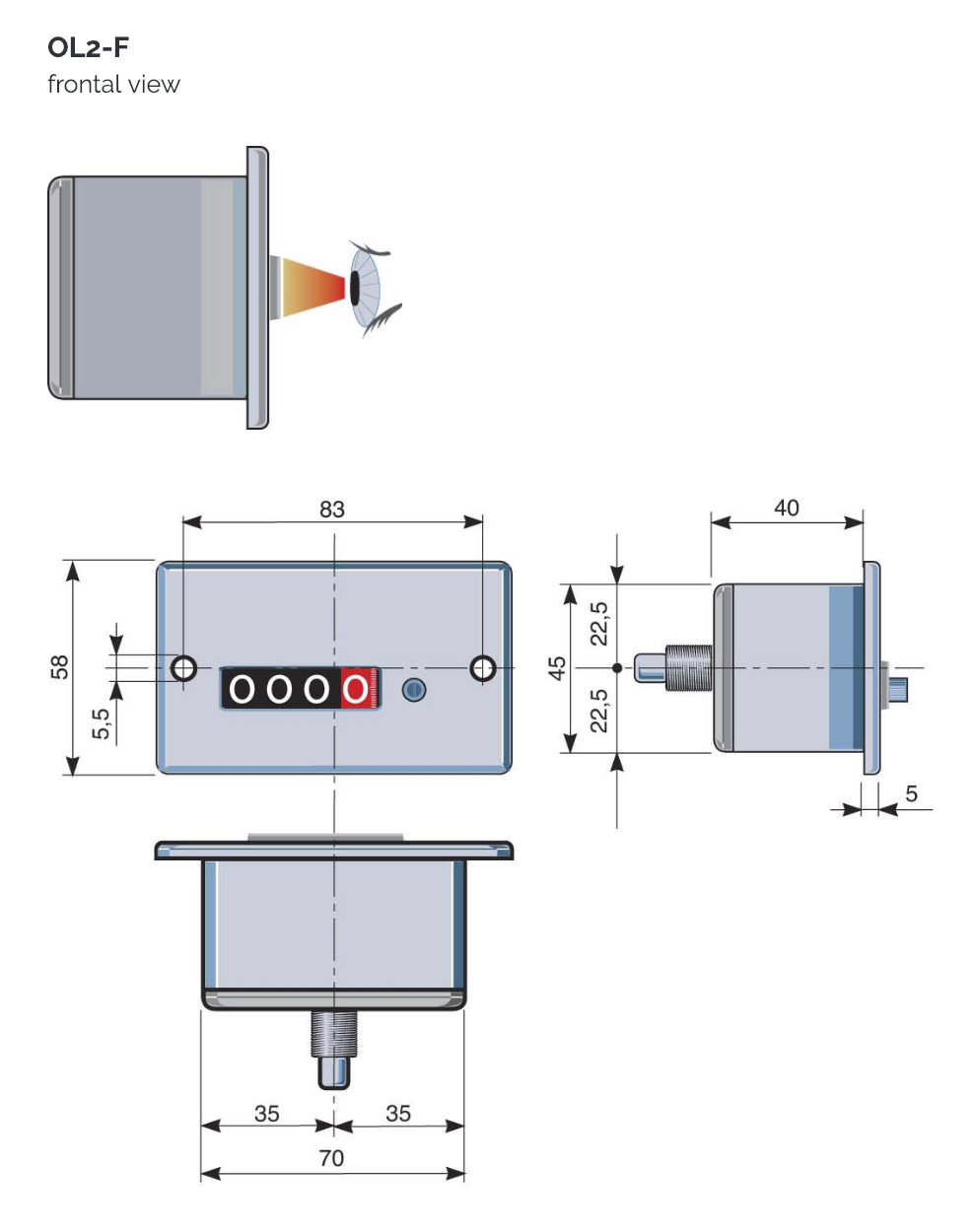 Special Purpose Position Indicators Products OL2 Dimensions FIAMA US